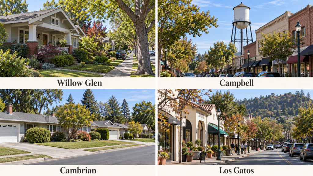 Willow Glen, Campbell, Cambrian, and Los Gatos neighborhood comparison